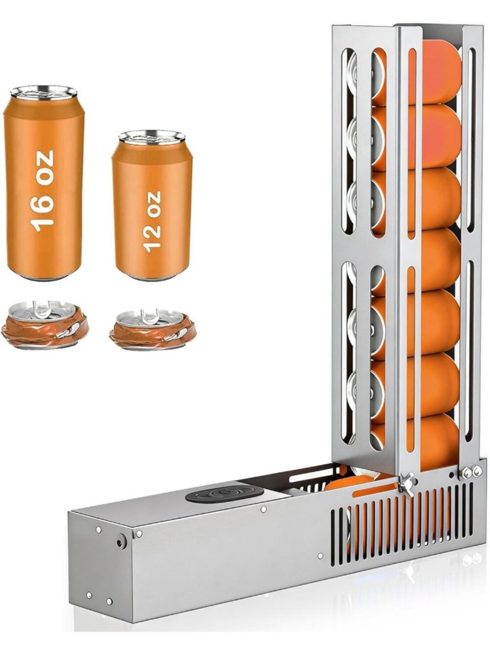Automatic Electric Can Crusher - Heavy Duty, 8oz-16oz, Crushes 8 Cans at Once